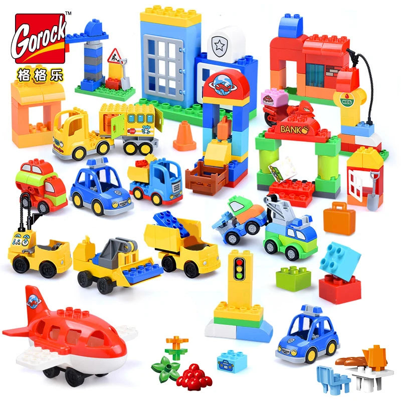 Large Size Building Blocks Set Farm City House Model Car Toys Children DIY Educational Model Blocks Kids Toys Gift