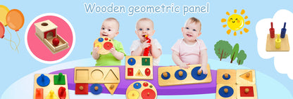 Wooden Geometric Shapes Montessori Puzzle Sorting Math Bricks Preschool Learning Educational Game Baby Toddler Toys for Children