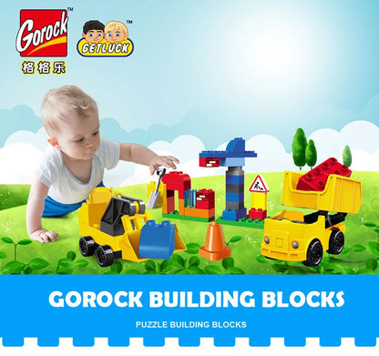 Large Size Building Blocks Set Farm City House Model Car Toys Children DIY Educational Model Blocks Kids Toys Gift