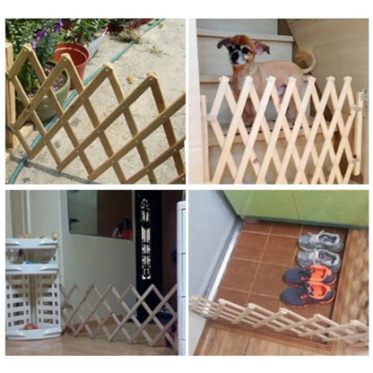 Wooden Fence Retractable Pet Gate Pet Fence Baby Door Gates Dog Stair Gate Extendable Safety Gate Child Safety Wood Door