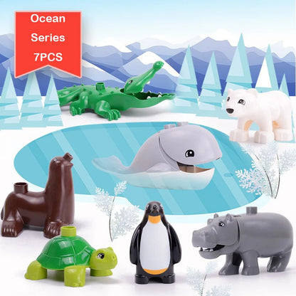 Animal Model Toys 6 Series 51 Kinds Accessories Set Big Size Building Blocks Diy Toy Bricks Educational Christmas Gift Children