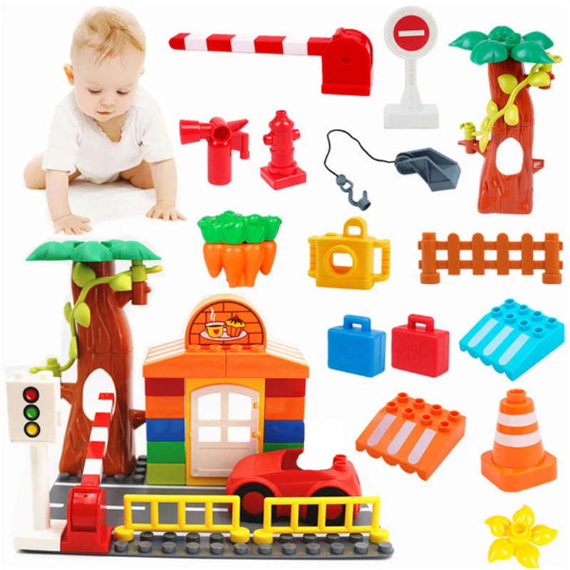 Big Size Building Blocks Base Plates Car Fire Dolls Diy Accessories Compatible With Brands Toys For Children Kids Gifts