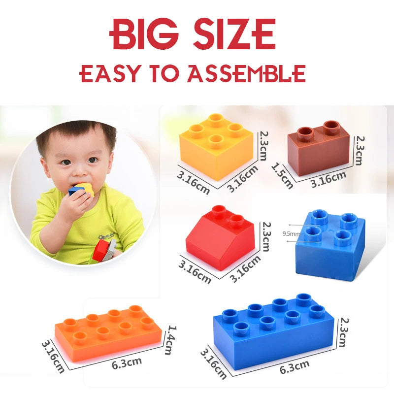 50-300pcs Big Size Building Blocks Assembled Construction Educational Toys DIY Bricks Toddler Toys For Children Kids Gift