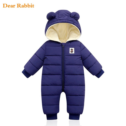 overalls baby clothes Winter Plus velvet New born Infant Boys Girls Warm Thick Jumpsuit Hooded Outfits Snowsuit coat kids Romper