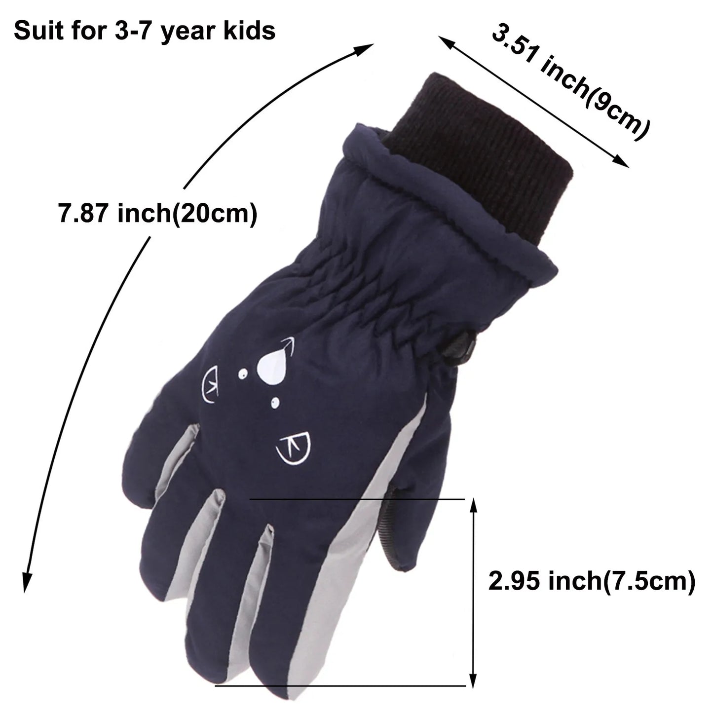 3-7Y Winter Kids Warm Snowboarding Ski Gloves Boy Girl Kids Snow Mittens Waterproof Skiing Breathable Air Outdoor Warm Gloves