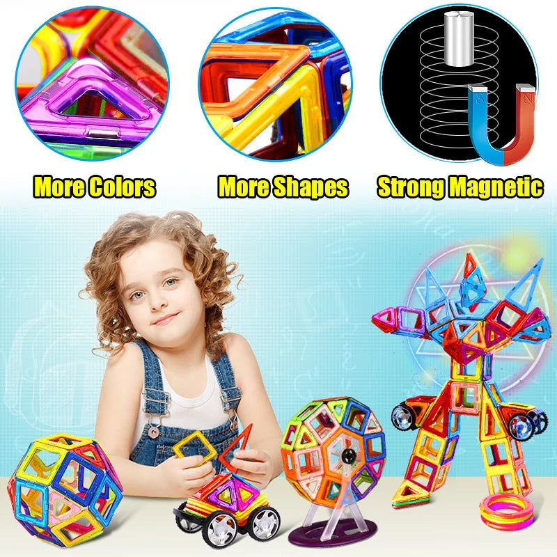 40PCS Medium Size Magnetic Designer Magnet Building Blocks Accessories Educational constructor Toys For Children