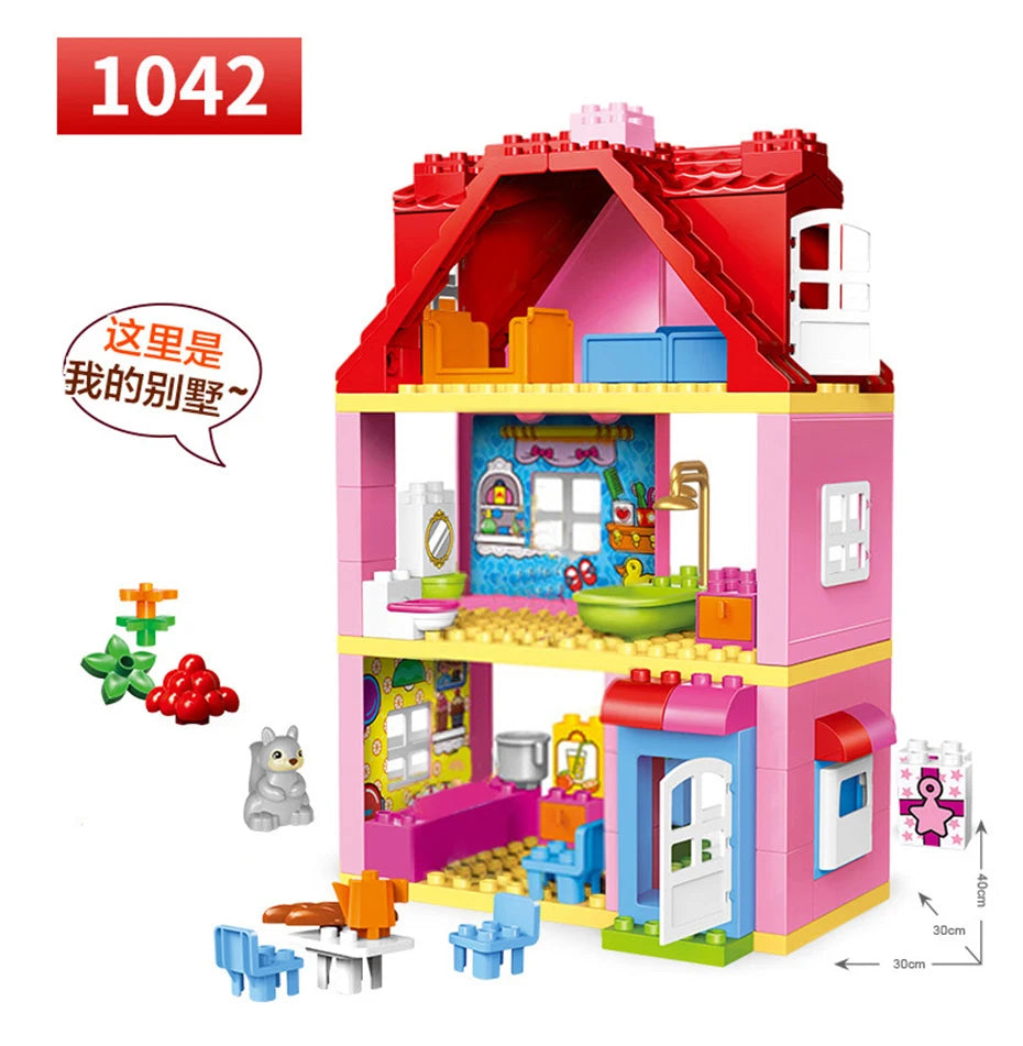 Large Size Building Blocks Set Farm City House Model Car Toys Children DIY Educational Model Blocks Kids Toys Gift