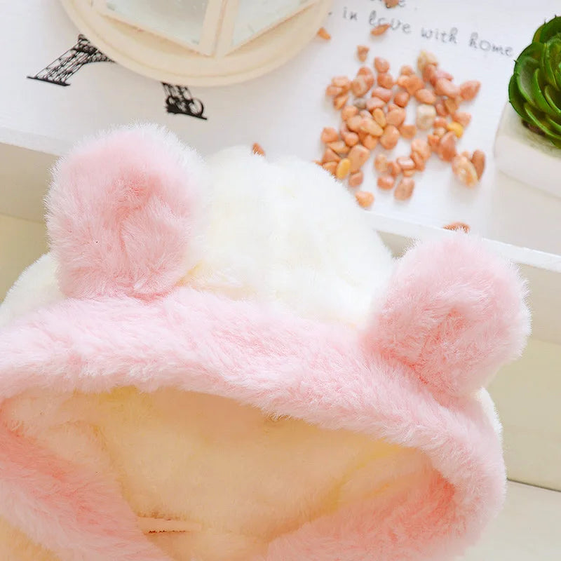 Baby Girl Clothes Cute Rabbit Ears Plush Princess Girls Coat Autumn Winter Warm Hooded Infants Jacket Children Christmas Outwear