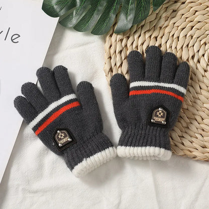 Kids Gloves Winter Full Finger Gloves Knitted Soft Children Mittens 3-8Y Boys Girls Gloves Thick Keep Warm Autumn Glove