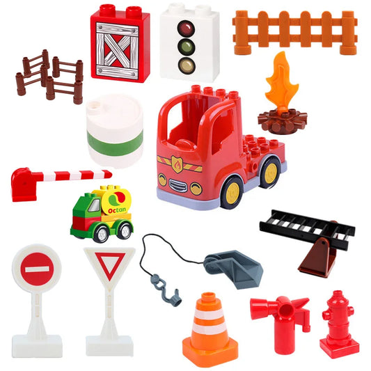 Big Size Building Blocks Fireman Fire Truck Compatible With Brand Bricks Educational Toys For Baby