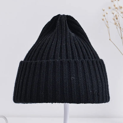 6 Months To 5 Years Baby Kids Winter Warm Ribbed Knitted Beanie Hat New Sweet Solid Candy Color Toddlers Windproof Cap