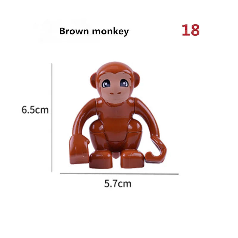 Diy Big Size Building Blocks Animals Doll Bus Car Fire Tree Accessories Compatible With kids Toys For Children Idea Gifts