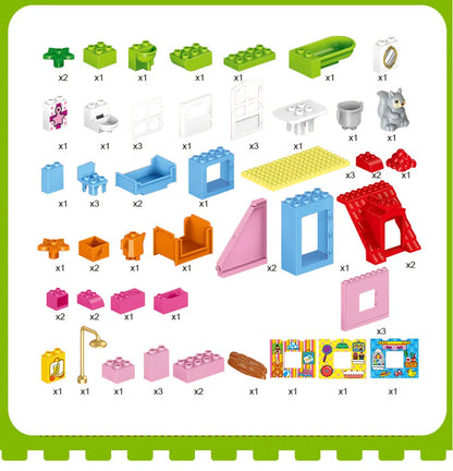 Large Size Building Blocks Set Farm City House Model Car Toys Children DIY Educational Model Blocks Kids Toys Gift