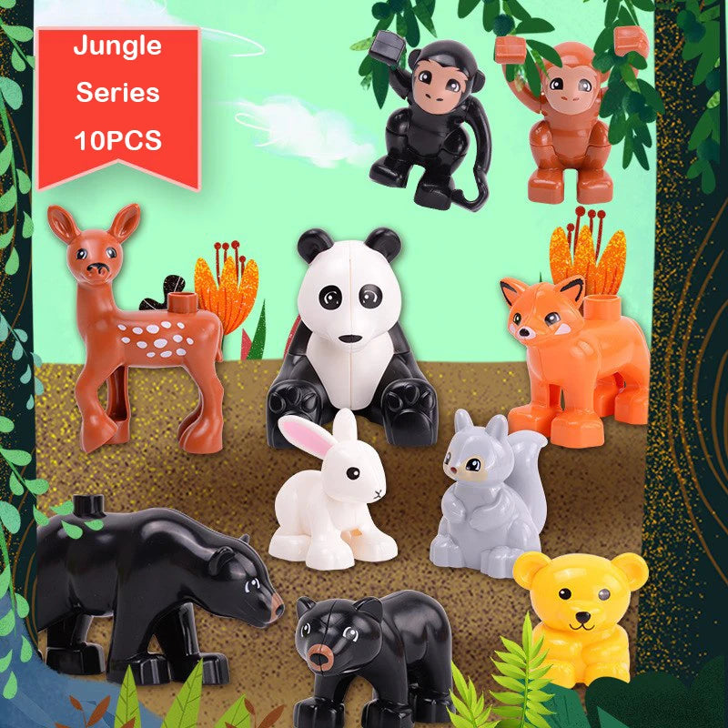 Animal Model Toys 6 Series 51 Kinds Accessories Set Big Size Building Blocks Diy Toy Bricks Educational Christmas Gift Children