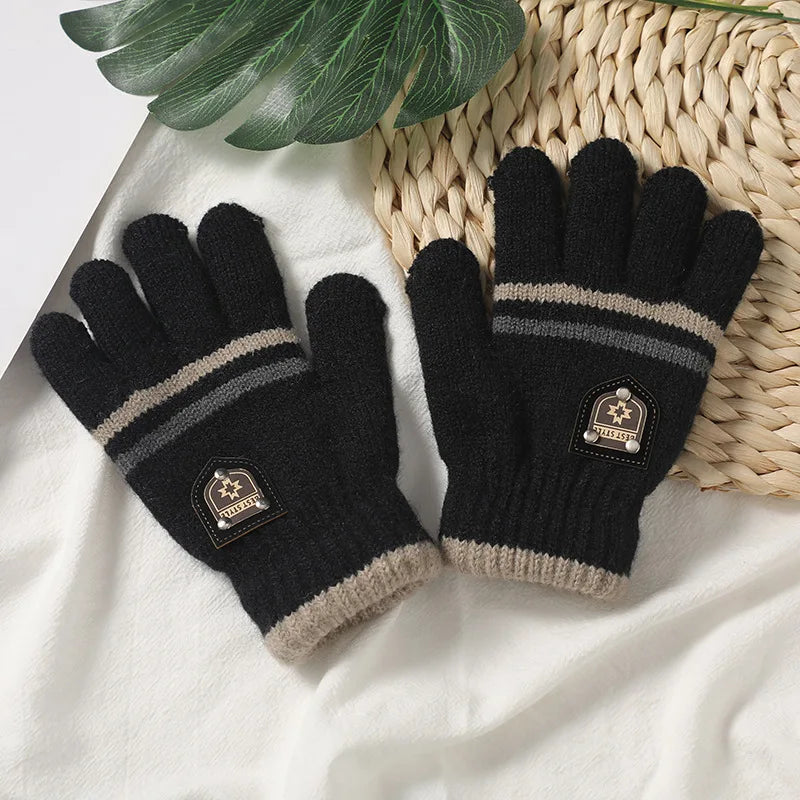 Kids Gloves Winter Full Finger Gloves Knitted Soft Children Mittens 3-8Y Boys Girls Gloves Thick Keep Warm Autumn Glove