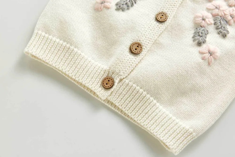 Baby Sweater Fashion Petals Collar Knitted Cardigan Jacket Baby Sweater Coat Girls Cardigan Girls Autumn Winter Sweaters