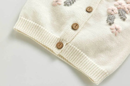 Baby Sweater Fashion Petals Collar Knitted Cardigan Jacket Baby Sweater Coat Girls Cardigan Girls Autumn Winter Sweaters