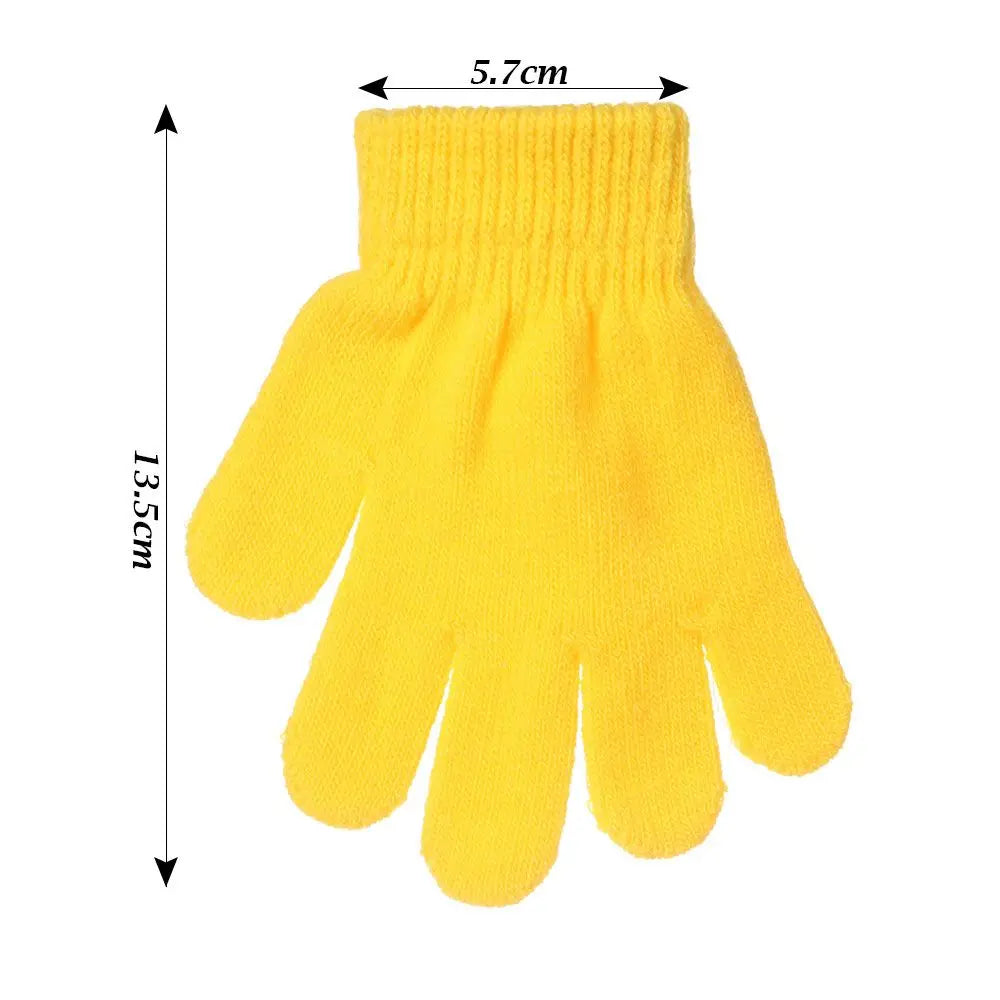 1 Pair Glove Children Magic Glove Girl Boy Kid Stretchy Knitted Winter Warm Full Finger Gloves Children's Figure Skating Gloves