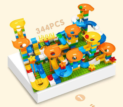 Marble Race Run Big Block Maze Ball Track Building Blocks Funnel Slide Blocks DIY Assembly Bricks Toy For Children Gifts