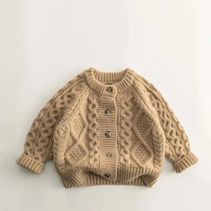 Fashion Baby Girl Boy Knit Cardigan Infant Toddler Child Sweater Autumn Winter Spring Knitwear Coat Baby Clothes 12M-7Y