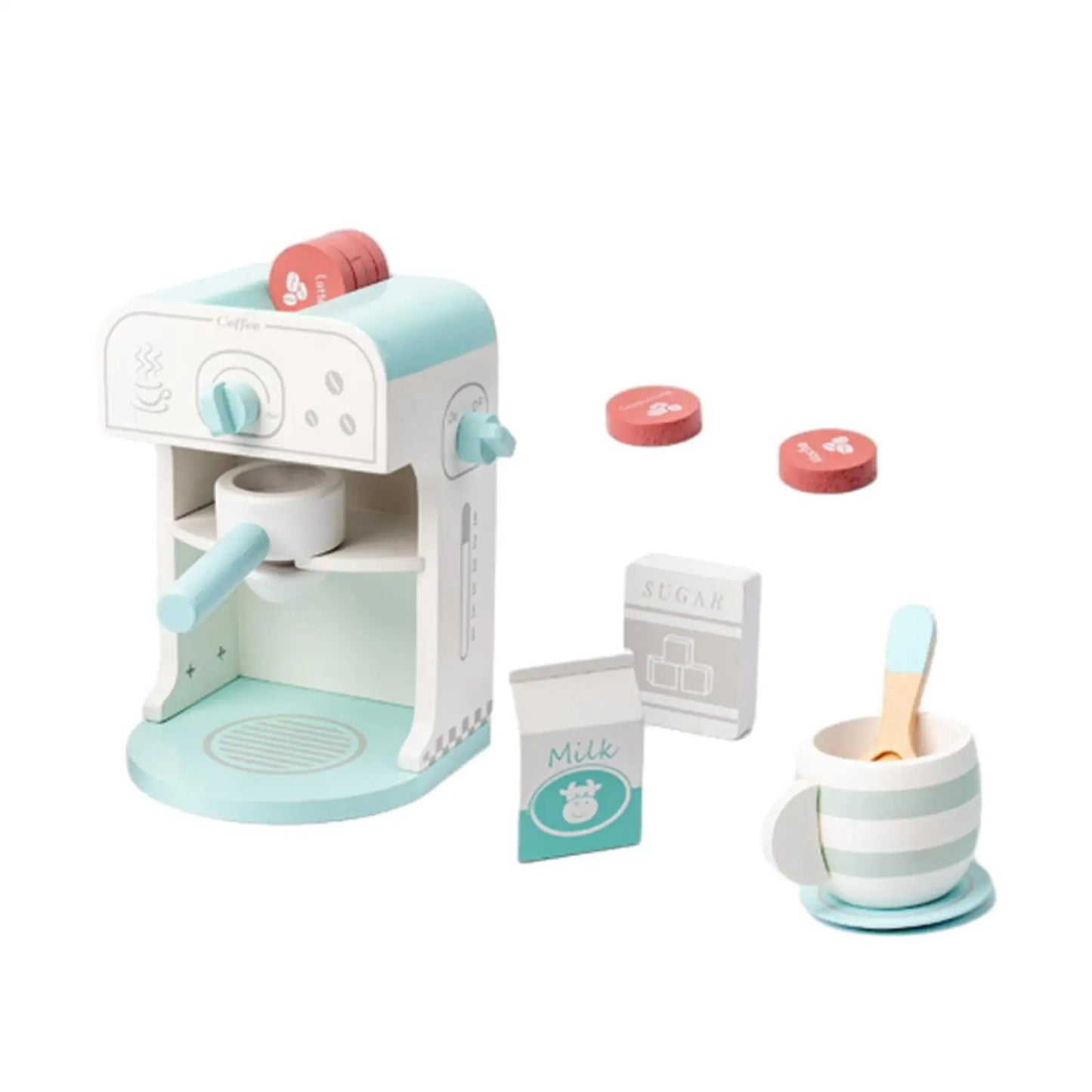 Kids Coffee Maker Realistic Imaginative Montessori Espresso Machine Playset for