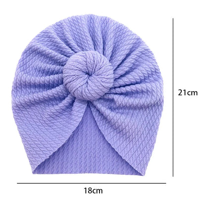 Knotted Hats for Baby Girl Beanie Bow Headband Infant Turban Newborn Head Accessories Winter Hat Warm Bonnet Caps Mother Kids