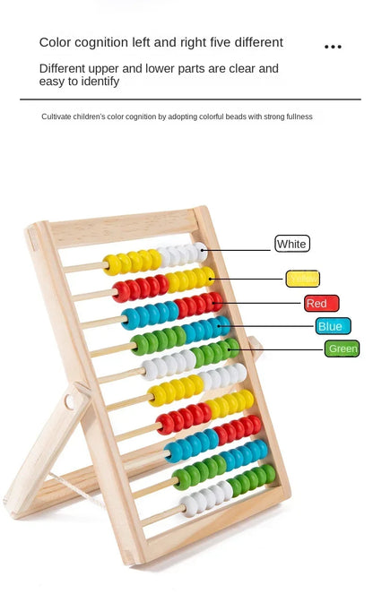 Classic Wooden Educational Counting Toy 100 Beads Preschool Math Learning Toys Montessori Number Arithmetic Abacus Toddler Gift