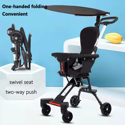 Light Foldable Baby Stroller Kid Travel Carriage Cart Newborn Two-Way Seats Landscape Stroller Portable Children Four-Wheel Cart