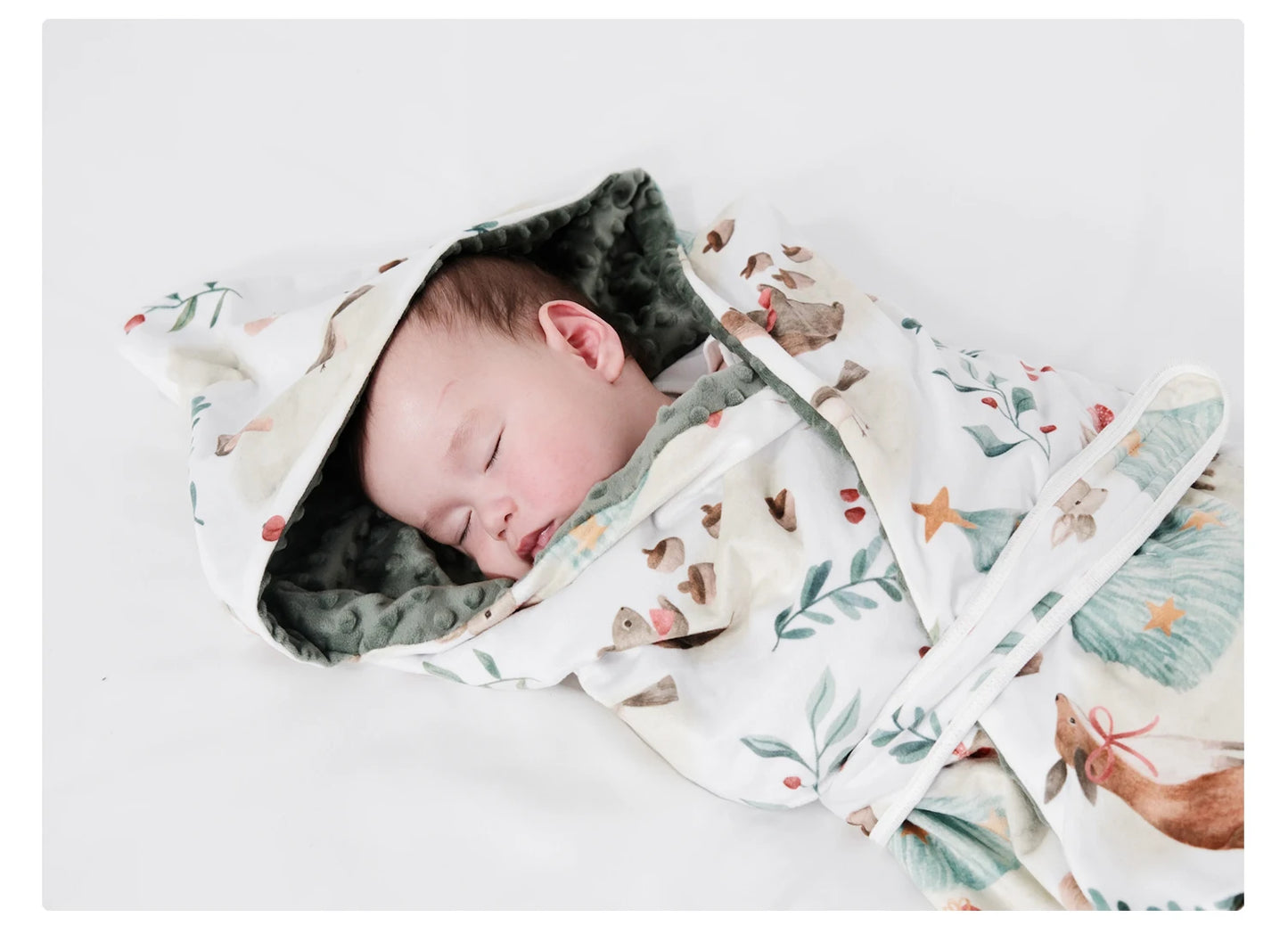 Baby Swaddle Blanket Hooded Wrap Blanket Sleeping Bag for Infant Breathable Fleece Sleep Sack Newborn Baby Bedding Soft Quilt