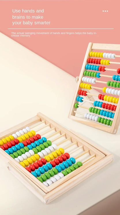 Classic Wooden Educational Counting Toy 100 Beads Preschool Math Learning Toys Montessori Number Arithmetic Abacus Toddler Gift