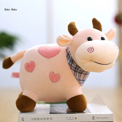 Plushie Cow Cuddle Toy Non-Deform PP Cotton for Doll Living Room Toddler Present Q81A