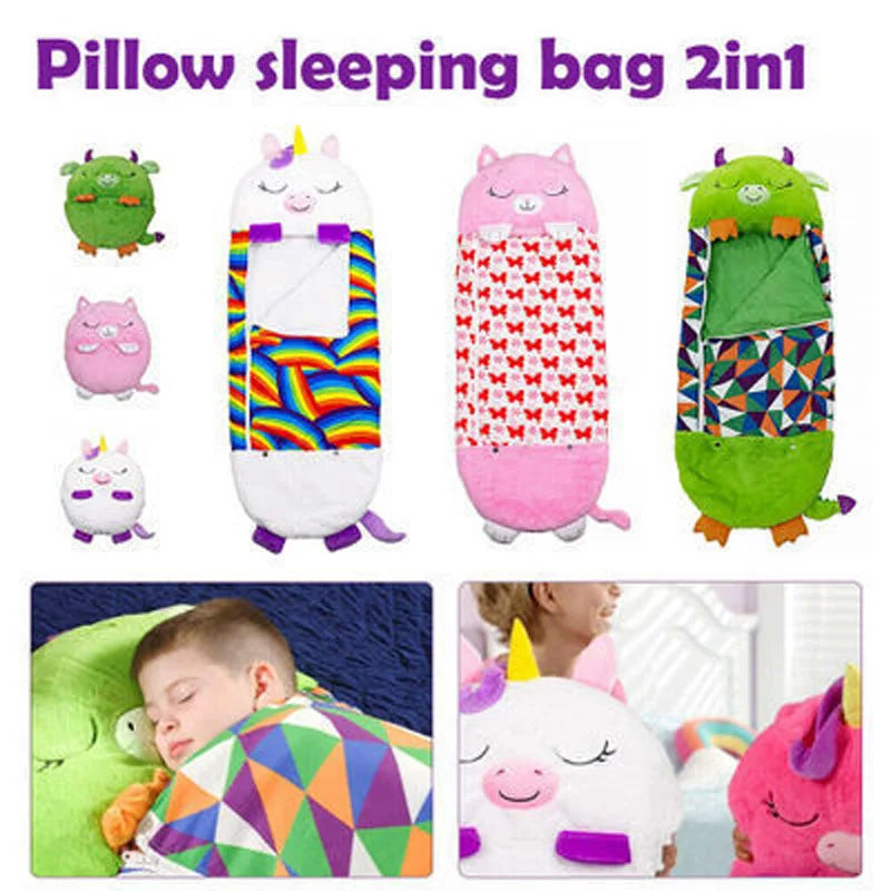 Children's Sleeping Bag Plush Doll Pillow Boys Girls Warm Soft Lazy Kids Sleepsacks Baby Cartoon Sleep Sack For Birthday Gift