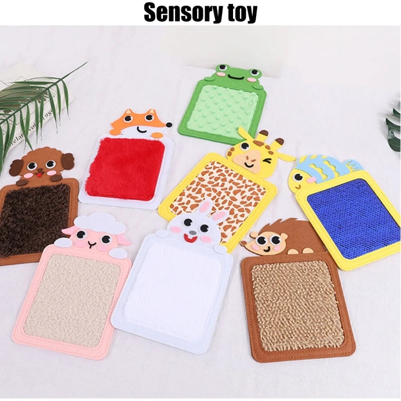 Sensory Tactiles Mat Cartoon Animal Cognition Mat Sensory Tactiles Pad Toy Hand-Eye Coordination Toddler Education Toy