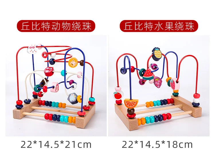 Montessori Baby Toys Wooden Roller Coaster Bead Maze Toddler Early Learning Educational Puzzle Math Toy for Children 1 2 3 Years