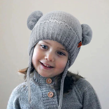 Baby Hat Boys Girls Cute Pompom Caps Bonnet Autumn Winter Ear Warm Baby Beanie Newborn Children's Hats Knitted Solid Kids Caps