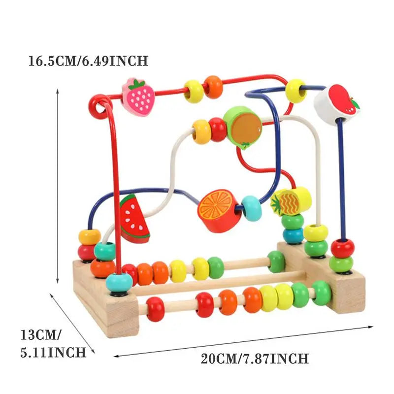 Toddler Bead Maze Toy Wooden Game Toy With Beads Game Portable Educational Counting Learning Circle Toys For Kids Children 18