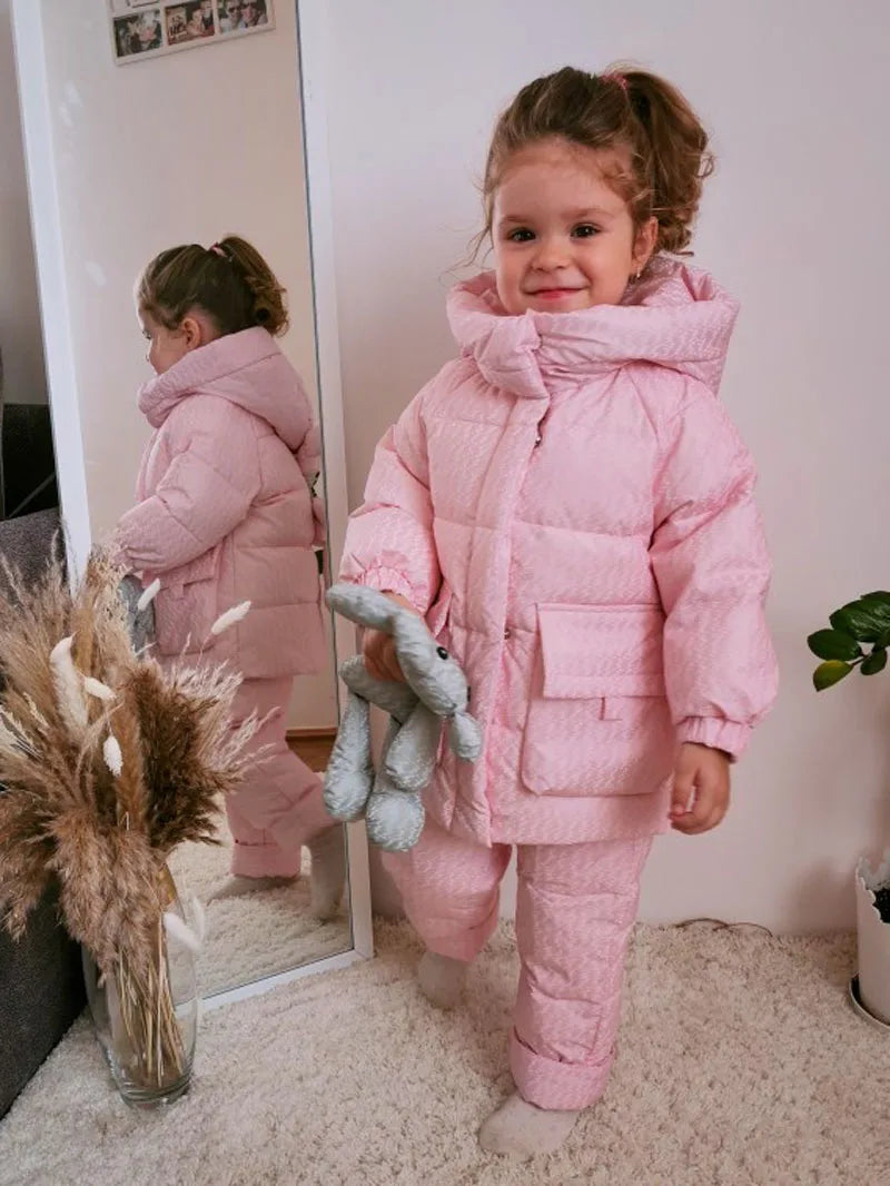 Winter Overalls Jumpsuit for Girls Boy Children Suits Jackets Kids Snowsuit Duck Down Parka Coat Toddler Baby Bear Toy Outerwear