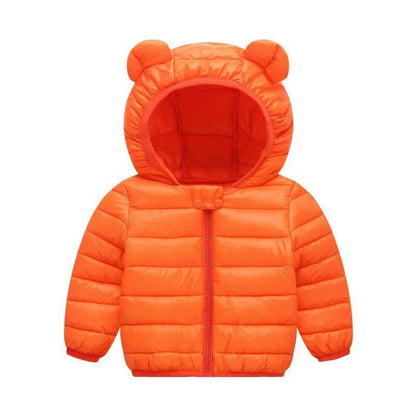 Kids Warm Jacket Infant Down Cotton Outerwear Autumn Winter Children Solid Hooded Overcoat Baby Windproof Coldproof Snowsuit