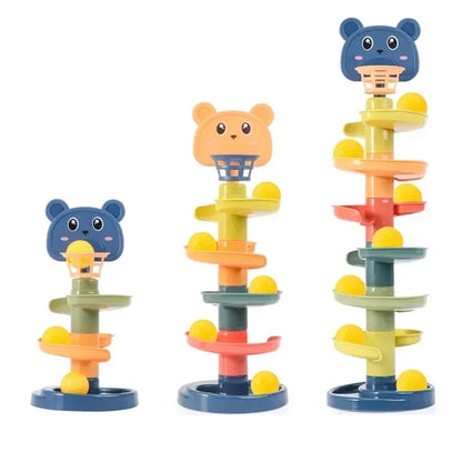 Baby Ball Drop and Rolling Ball Pile Tower Toys Early Educational Toy Rotating Track Toy for Toddler Stacking Toy For Kids Gifts