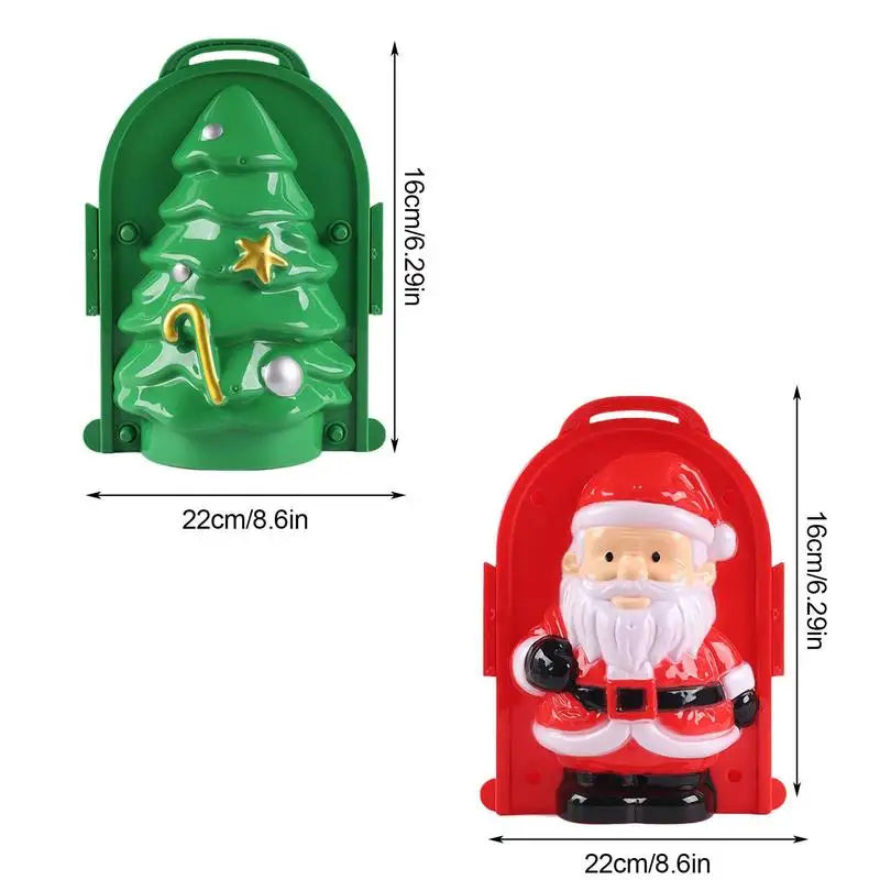 Christmas Snow Mold Cute Santa And Christmas Tree Snow Toys Sand Clay Molds Set Winter Outdoor Snowball Clips For Kids Toddlers