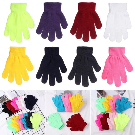 1 Pair Glove Children Magic Glove Girl Boy Kid Stretchy Knitted Winter Warm Full Finger Gloves Children's Figure Skating Gloves