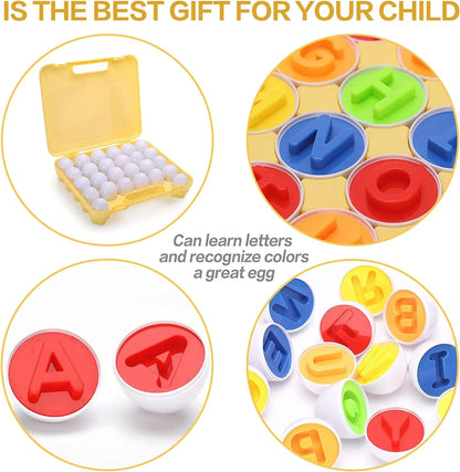 Montessori Toys 2 Years Smart Eggs Letter Number Puzzle Toys Kids Recognize Color Shape Matching Puzzle Toddler Educational Toys