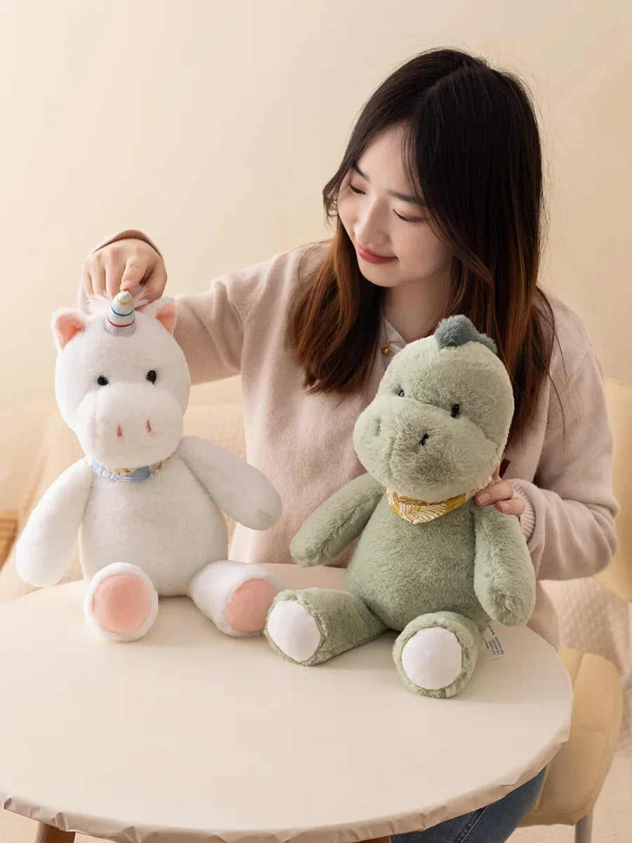 40cm Sweet Donkey Unicorn Dinosaur Deer Cat Deer Doll Plush Toy Stuffed Soft Toddlers Kids Appeasing Peluche Plushie Gift