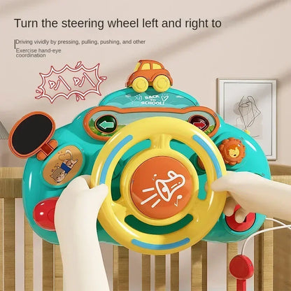 Baby Toy Electric Simulate Driving Car Copilot Steering Wheel Stroller Driving Early Educational Toys for 0-36 Months Toddler