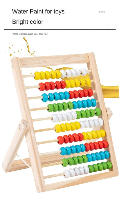 Classic Wooden Educational Counting Toy 100 Beads Preschool Math Learning Toys Montessori Number Arithmetic Abacus Toddler Gift