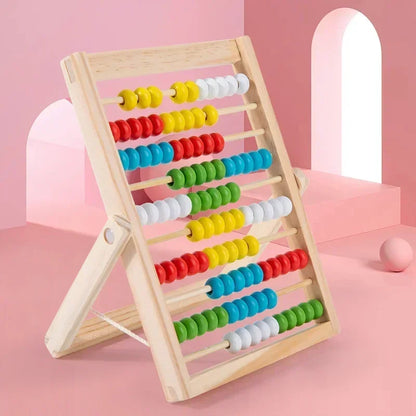 Classic Wooden Educational Counting Toy 100 Beads Preschool Math Learning Toys Montessori Number Arithmetic Abacus Toddler Gift