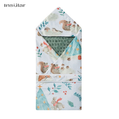 Baby Swaddle Blanket Hooded Wrap Blanket Sleeping Bag for Infant Breathable Fleece Sleep Sack Newborn Baby Bedding Soft Quilt