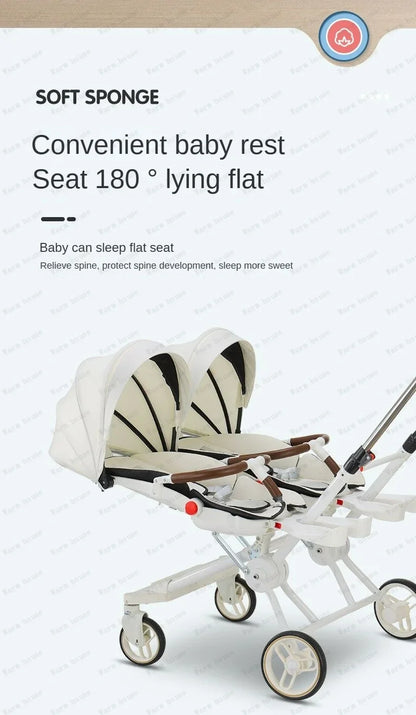 Twins baby stroller trolley baby carriage lightweight foldable double baby strollers kids stroller