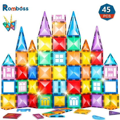 Romboss Magnetic Building Blocks Toys Kids Funny DIY Magnetic Blocks Tiles Montessori Educational Magnet Toys Children Day Gifts