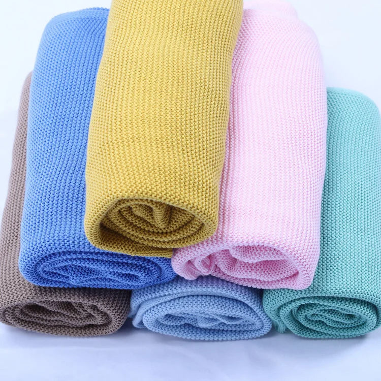 Personalized Name Baby Knitted Blanket Cotton 100x80cm Skin-friendly Warm Newborn Wraps Custom Baby Blanket for Winter